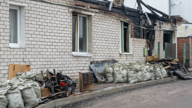 Professional Fire Damage Restoration technician working in Columbus, MN